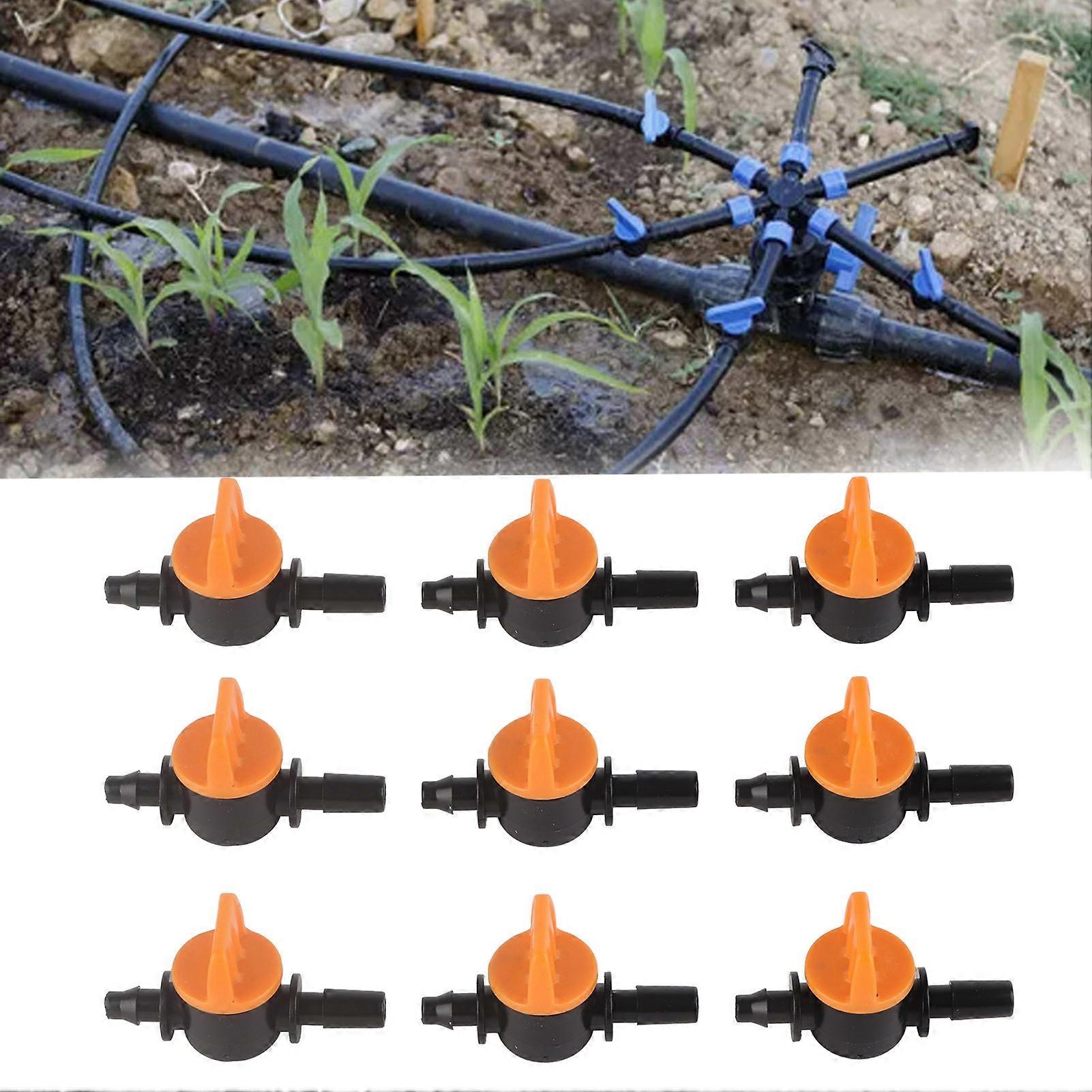 50pcs Drip Irrigation Valve 4/7mm Outer Diameter 6mm/0.2in Drip Irrigation Switching Valve for Irrigation System