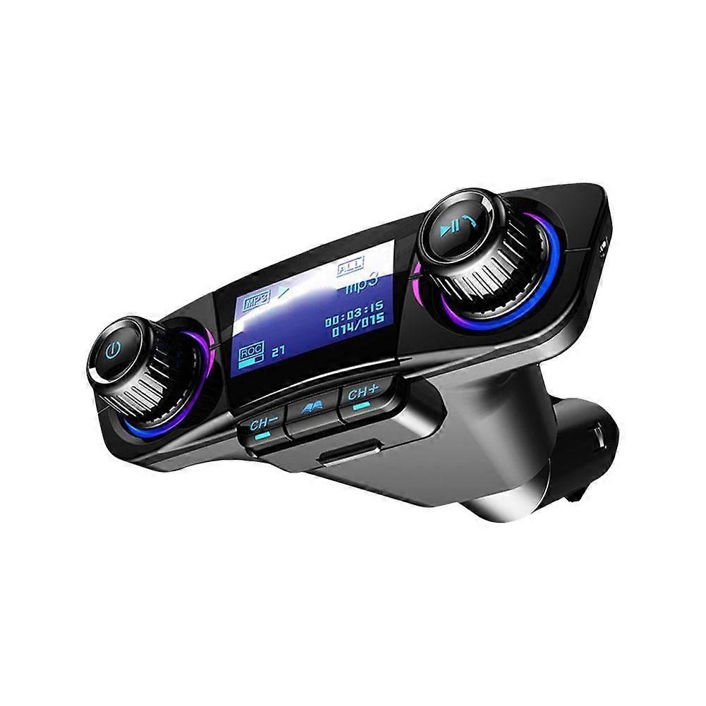 For Car MP3 Player Bluetooth FM Transmitter with Digital Screen 206 Channels Hands-Free Calling AUX Support Voltage Display
