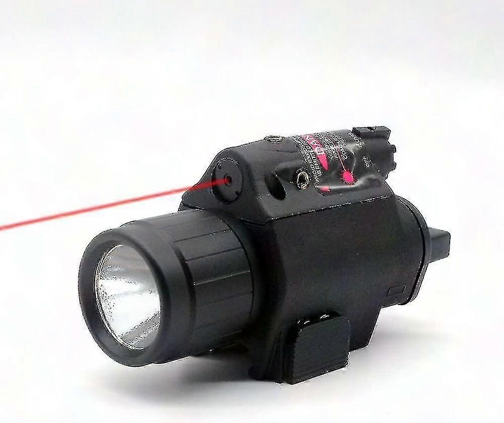 Tactical LED Flashlight with Snap Switch & 20mm Picatinny Rail - Red