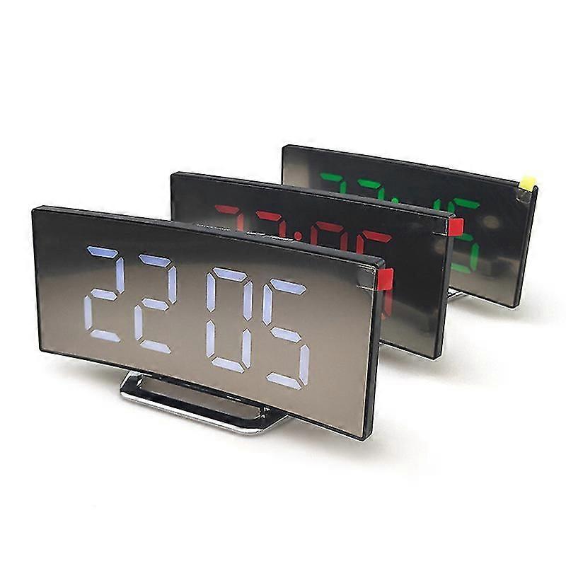 7 Inch Digital Alarm Clock Curved Dimmable Led Electronic Digital Desktop Clock Large Number Table Clock