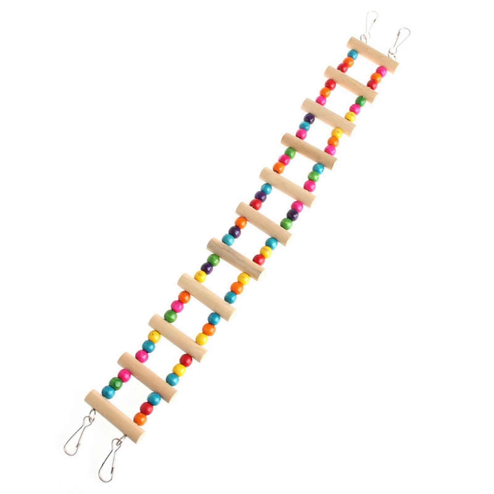 Pet Ladder for Parrots, African Grey, Budgies, Small Animals, Wooden Cage Bridge, Swing Toy, Durable, Multi-Functional