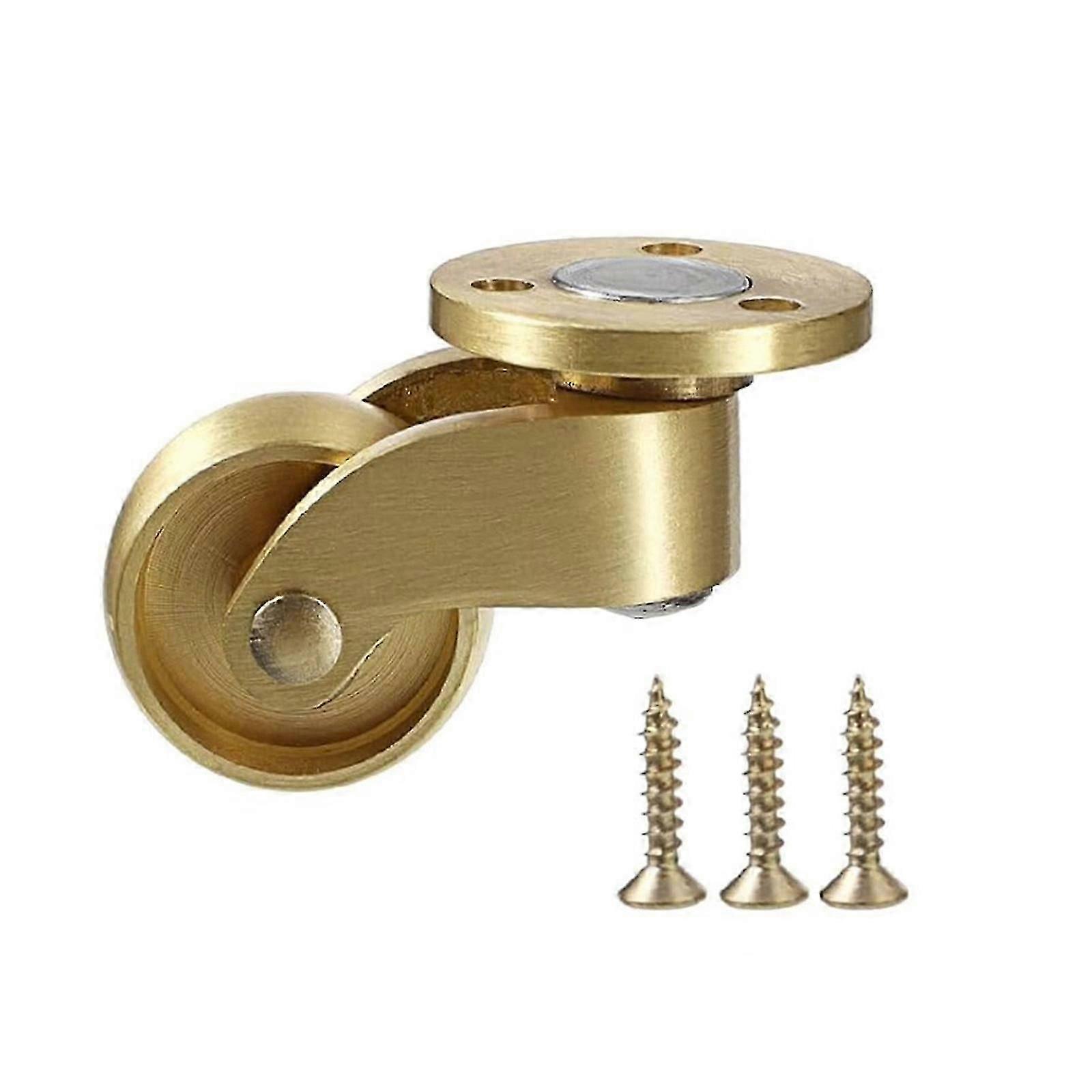 Sturdy Brass Stem Casters Set of 2 Smooth Rolling Wheels for Coffee Tables & Trolleys