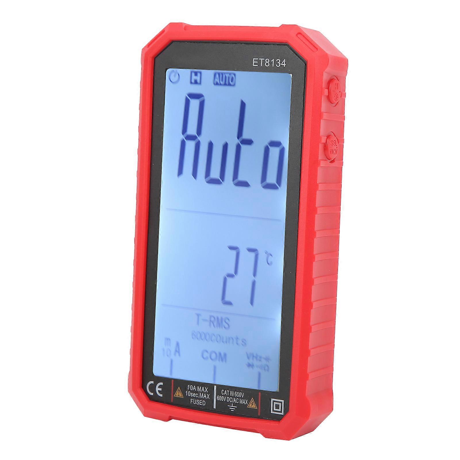 ET8134 Full Screen Multimeter Voltage Current Resistance Capacitance Tester with Color Change Alarm