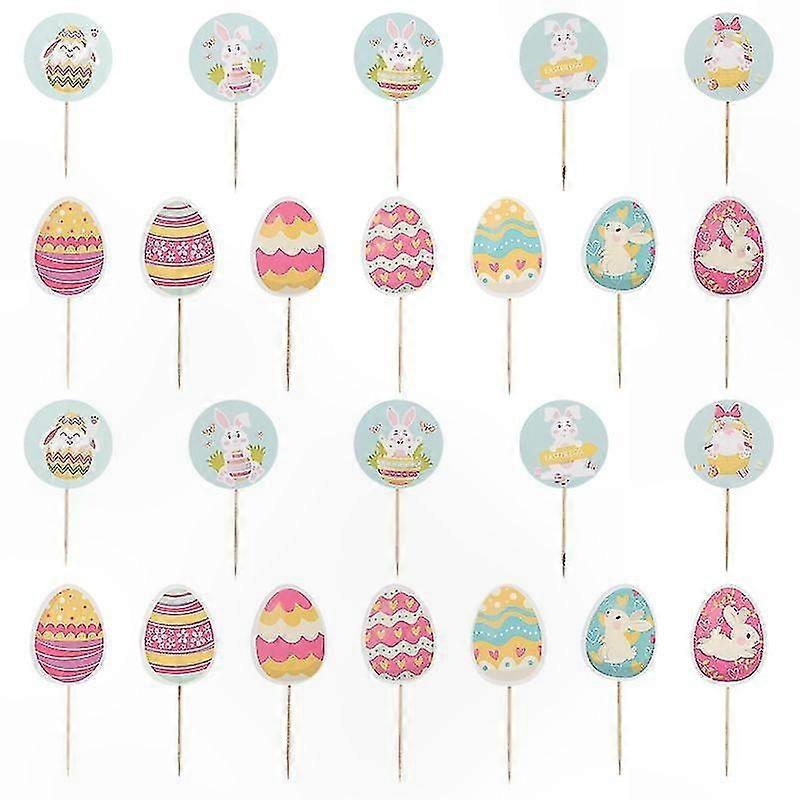 36 Pieces Easter Cupcake Toppers Decoration Set
