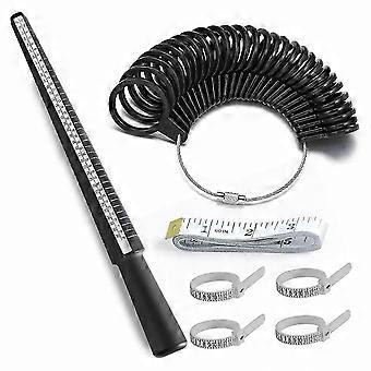 Adjustable Ring Sizing Tool Set with 7 Pieces for Men and Women, Includes Finger Gauge and Jewelry Making Accessories