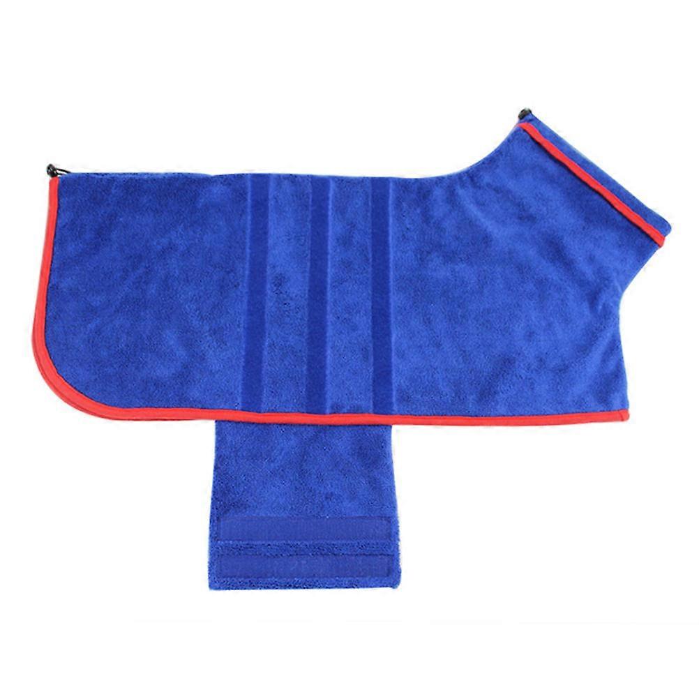 Bath Robe Dog Bathrobe for Cats and Dogs Blue Polyester High Absorbent 1Pcs