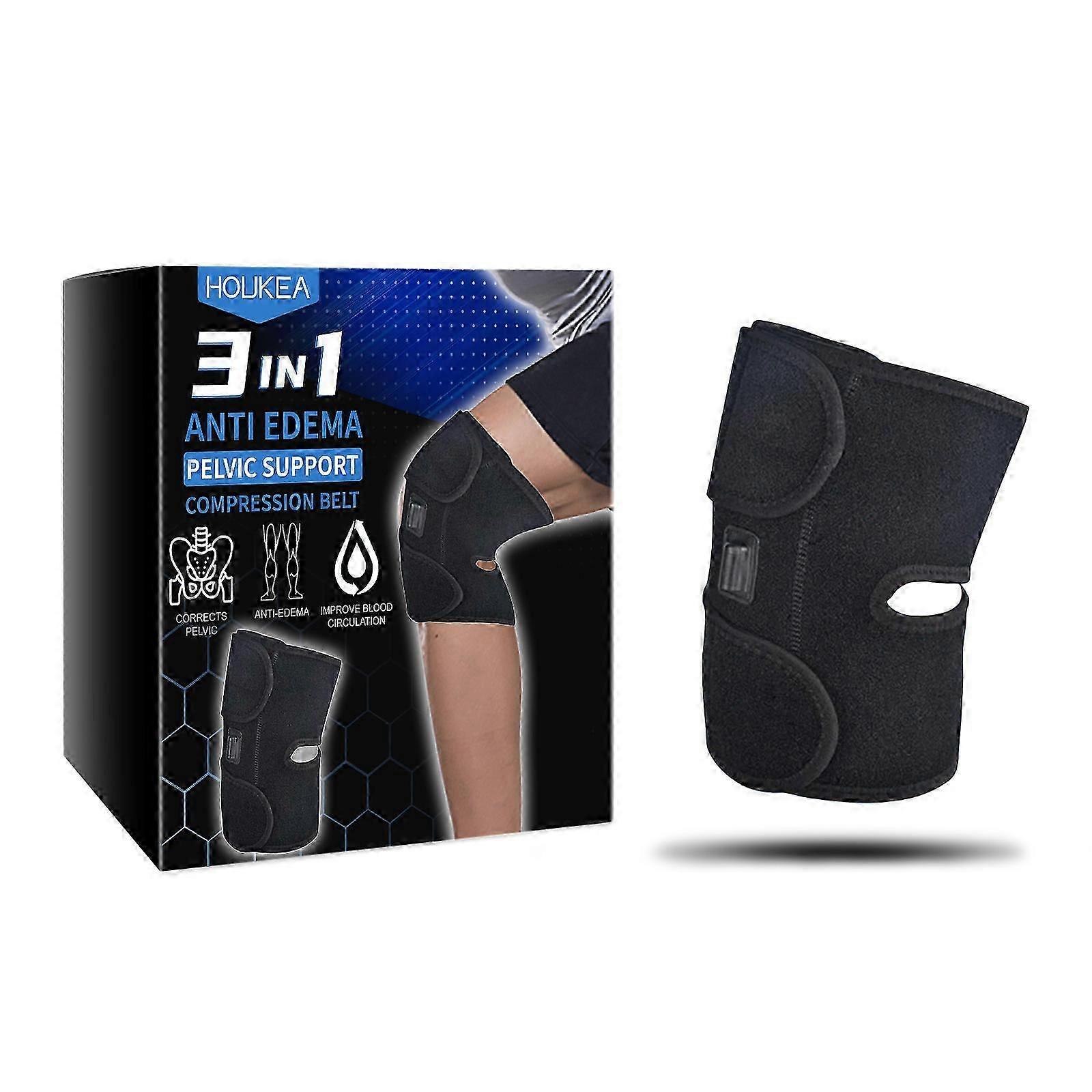Houkea 3-in-1 Pelvic Support Compression Band for Leg Joint Discomfort Relief and Body Care Knee Support Band