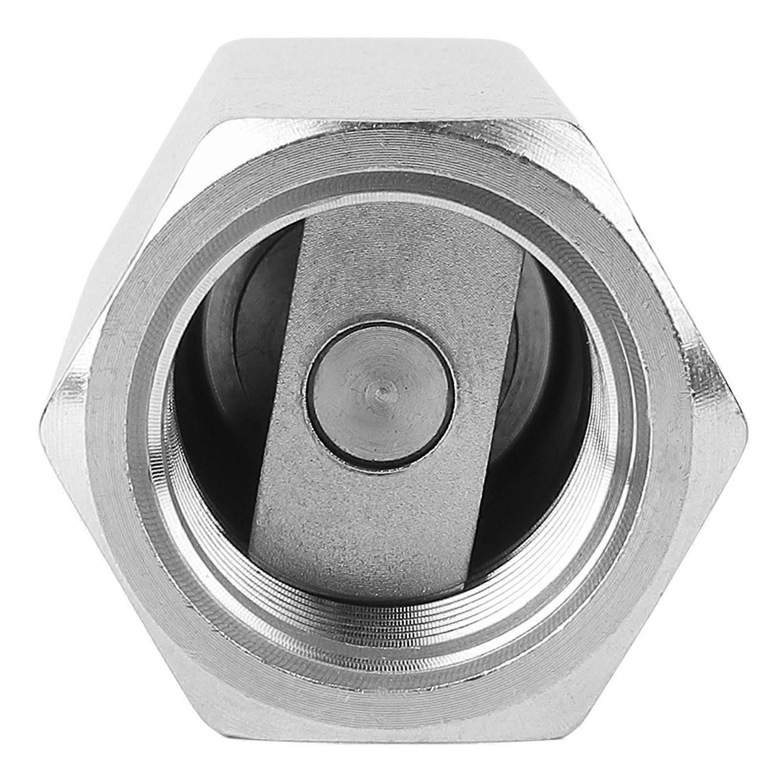 Stainless Steel BSPP Female Hexagon Thread One-Way Air Check Valve for Water Pipe Connection (1/2")