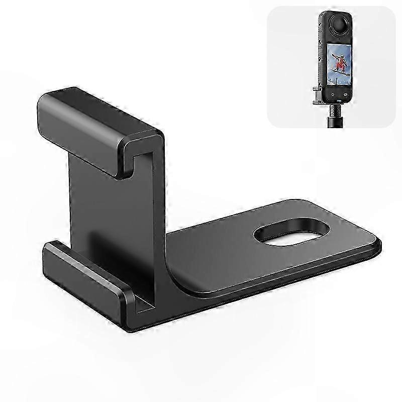 Selfie Stick with Cold Shoe Mount for 360 Camera - Adjustable Extension Bracket in Black
