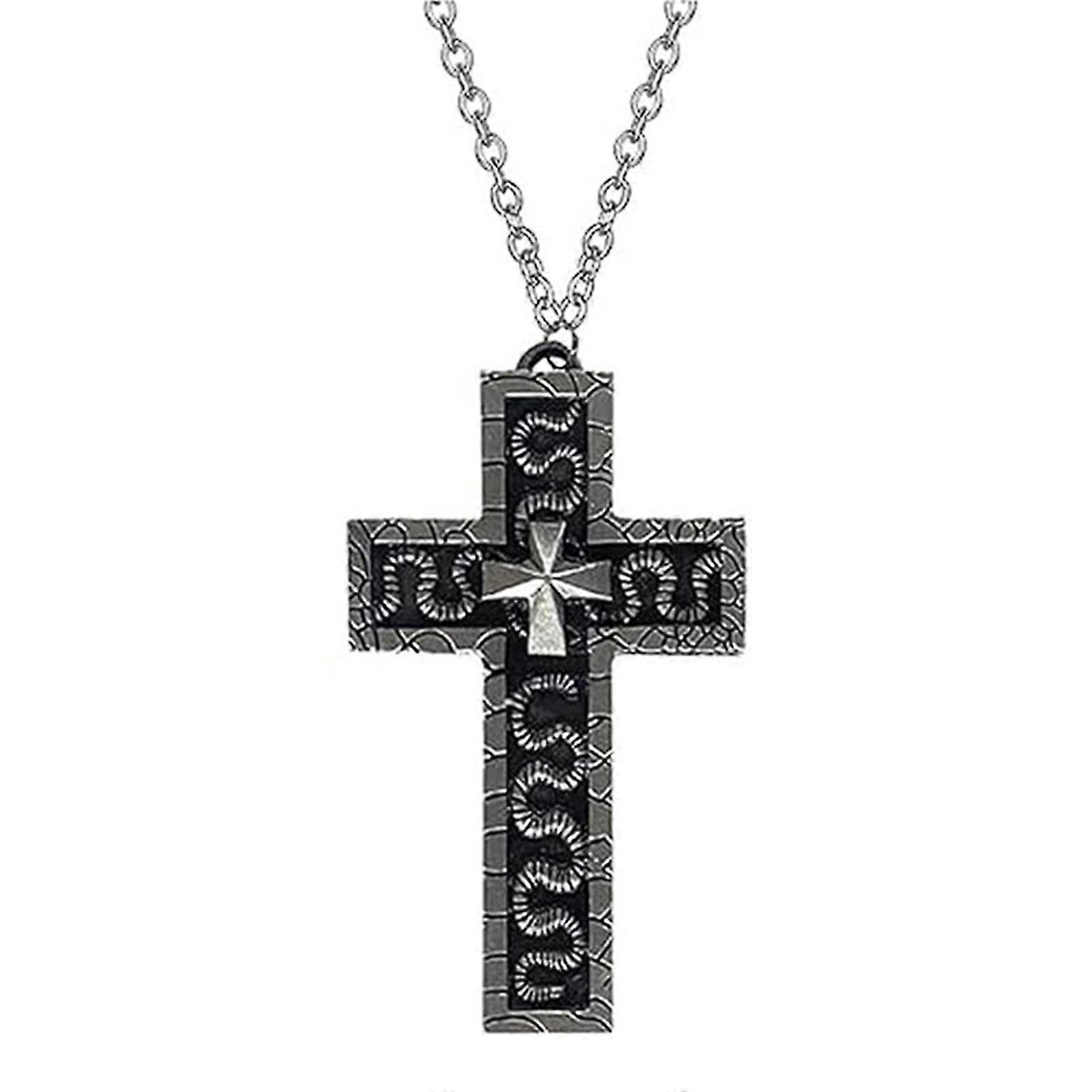 قلادة ثانوس مع مقصورة مخفية ، قلادة صليب بانك كورية للرجال والنساء