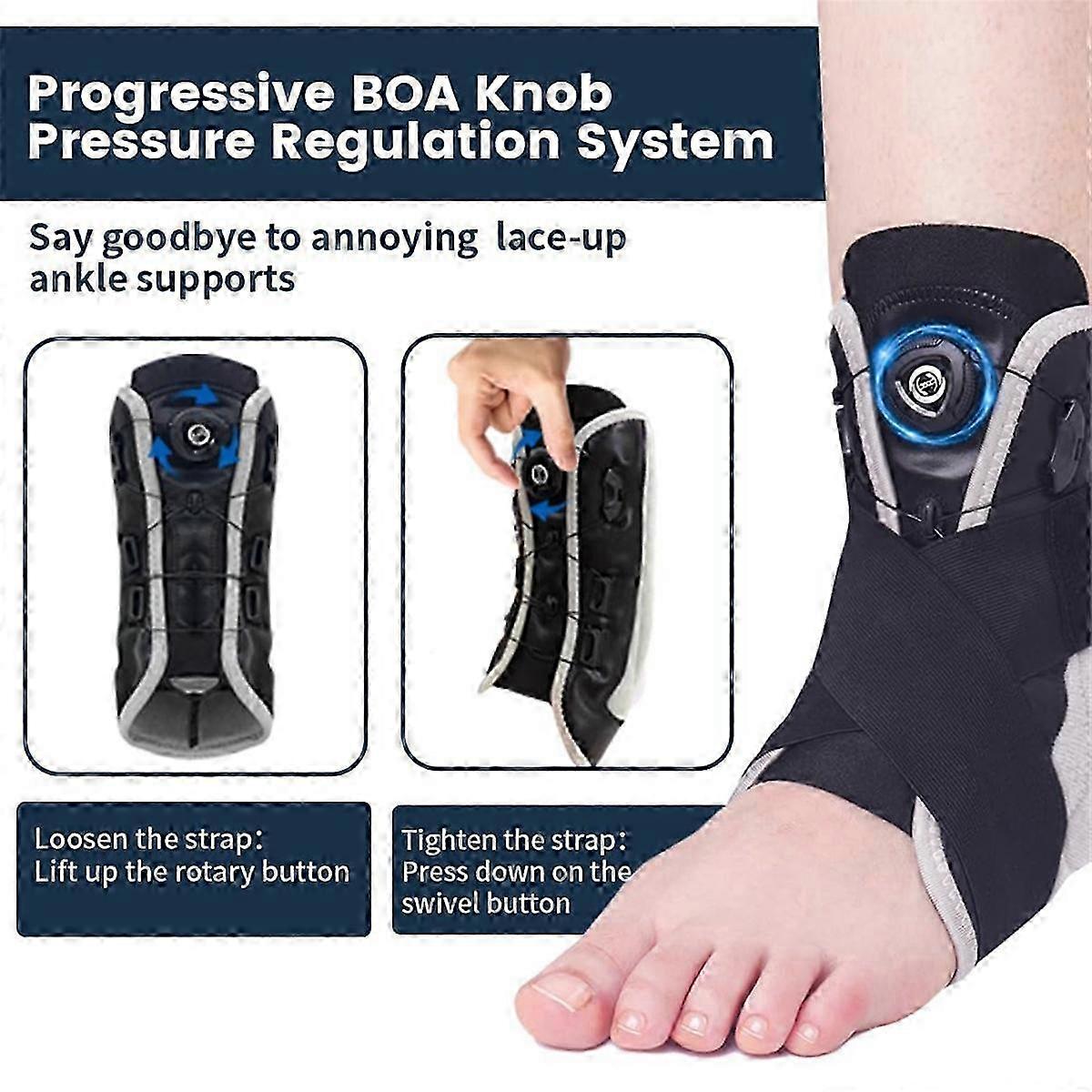 suitable for ankle brace adjustable knob maximum metal support for sprained ankle, tendonitis, achilles