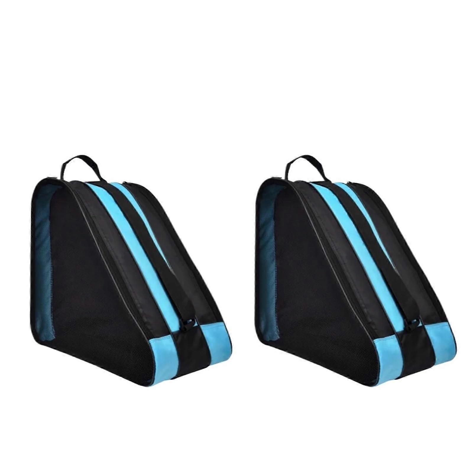 Ice Skate Bag, Durable Oxford Material, Keeps Skates Protected, Shoulder Or Handheld Design, For Kids, 2 Pack Blue