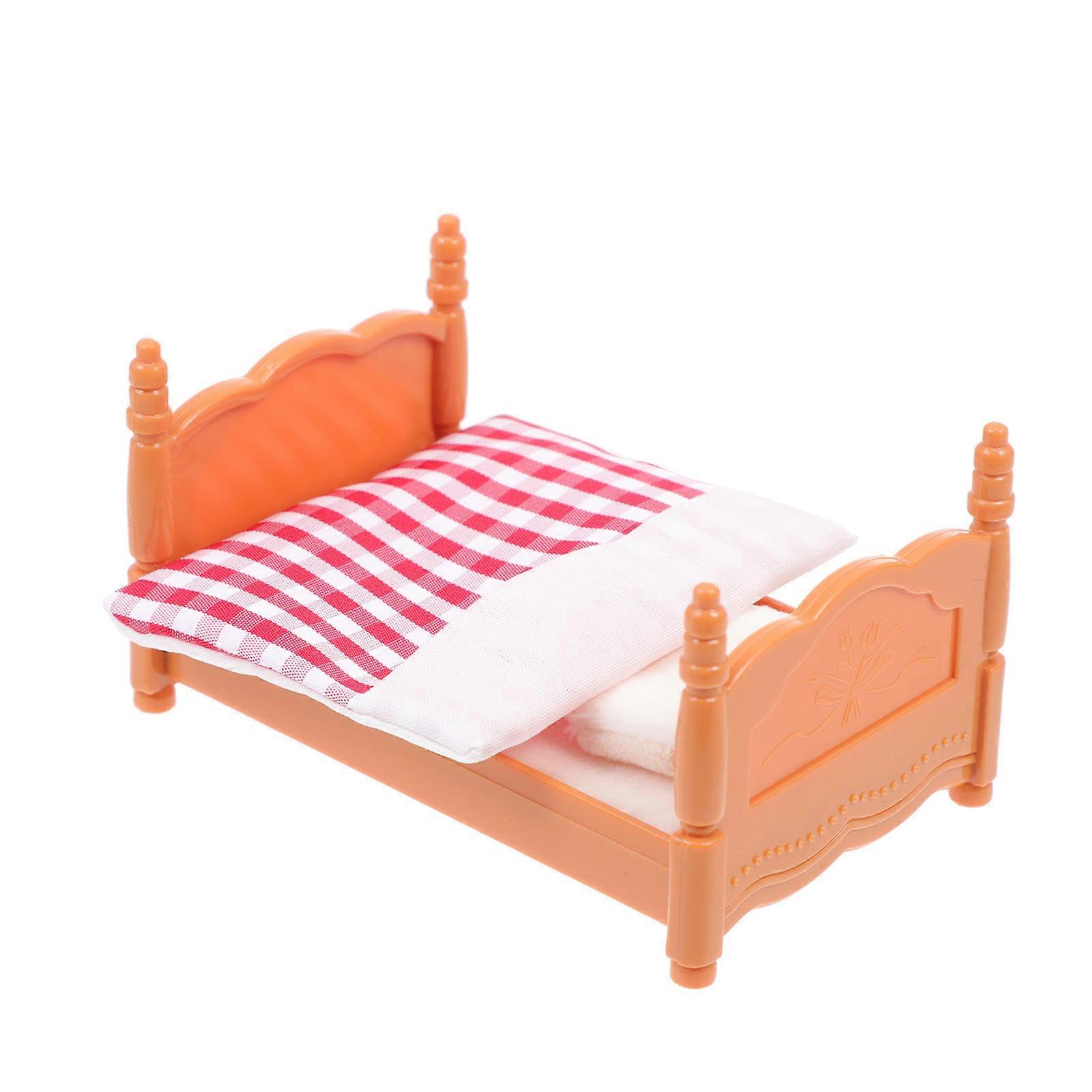 Mini House Furniture Set with Pink Bed for Kids Pretend Play Toy Perfect for Decor and Gifts 1 Set