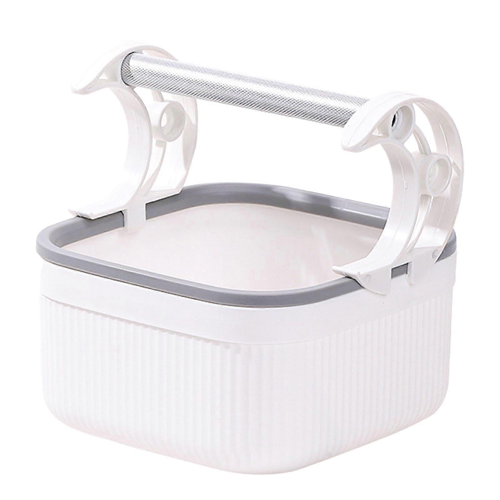 Bird Toilet Stand With Bucket, Portable Aluminium Alloy Bird Tool, 17x16x16cm White, NTf326 Tabletop Design