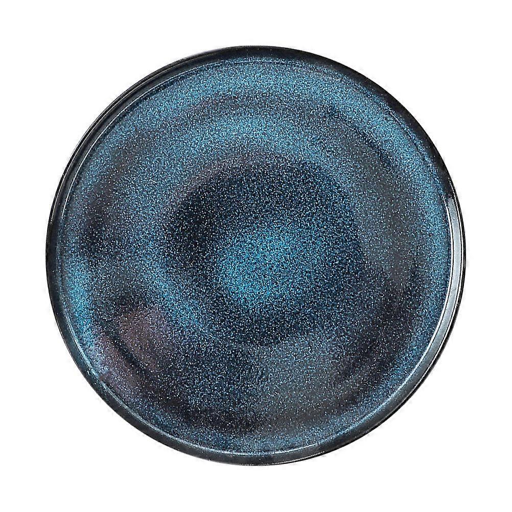 Serving Plate Snack Tray Bar Use Blue Ceramic Steak Dish Ceramic Plate 1Set