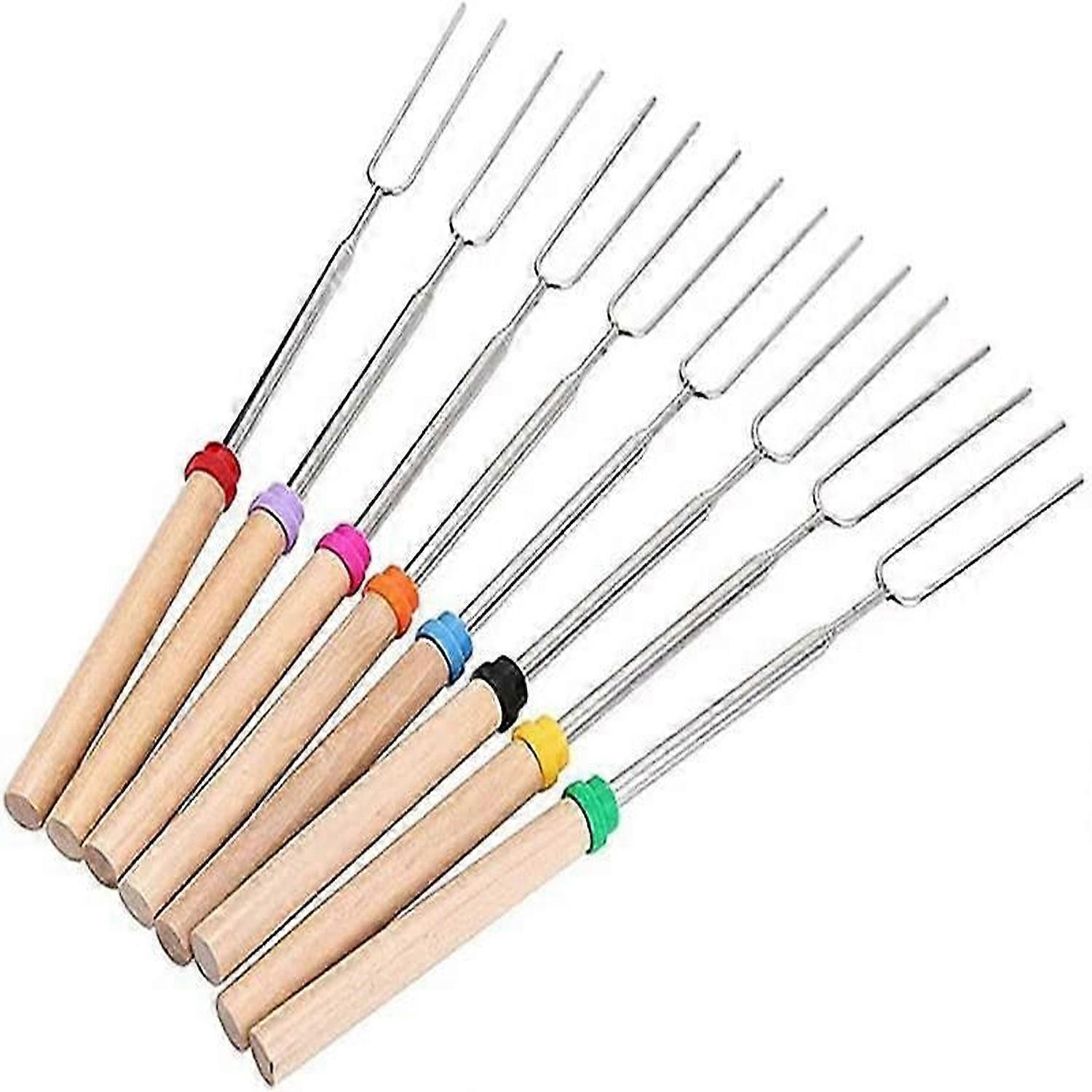 2 Pcs Stainless Steel Telescoping Toasting Forks Long Camping SkewersRandom Color