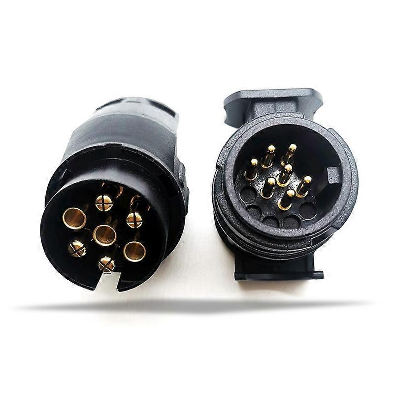 Betterlife13/7 New Version 13 Pin to 7 Pin Trailer Socket Adapter for 13 Pin Car Trailer, 2Pcs Black