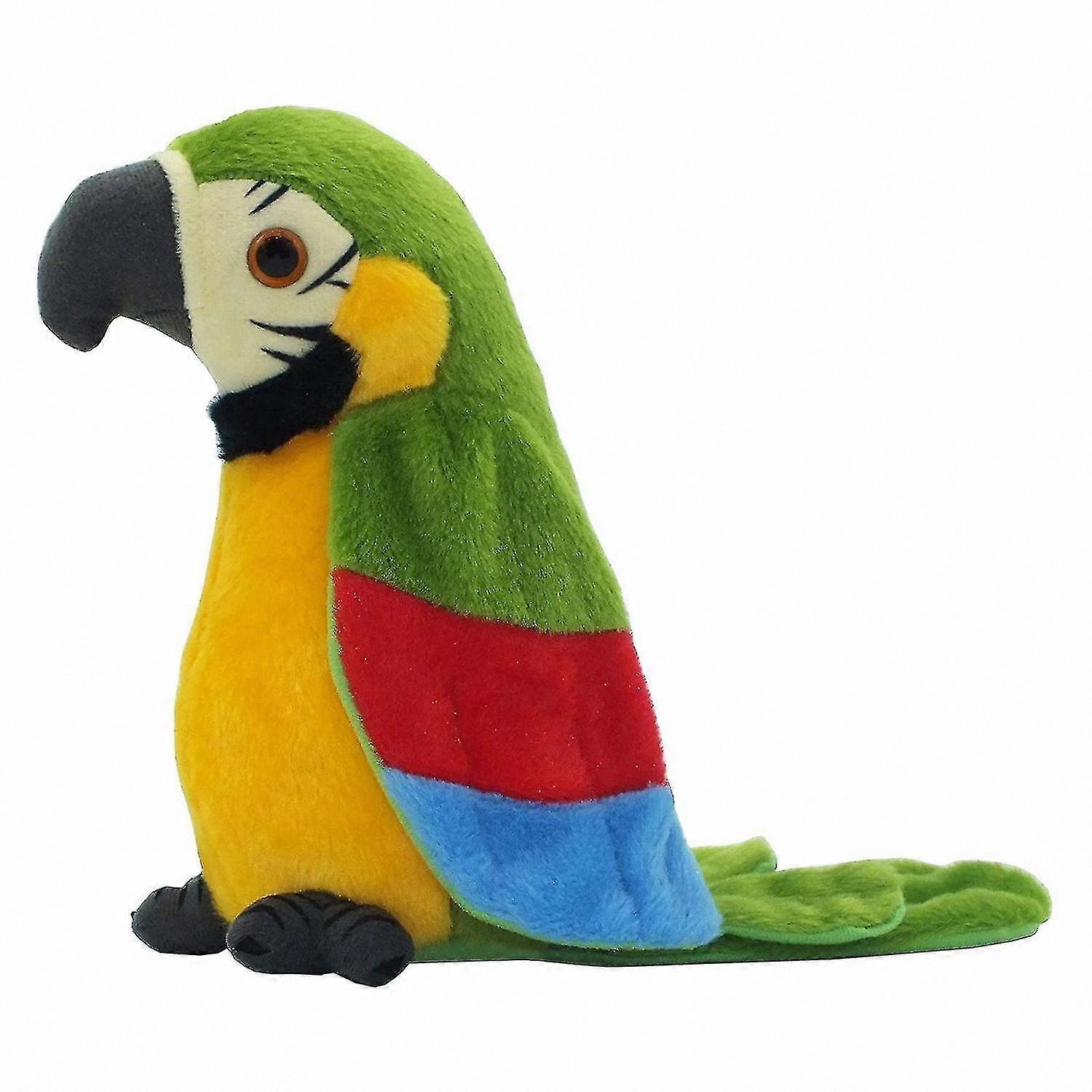 Interactive Plush Parrot Toy with Sound Repeating Feature Soft Stuffed Animal for Kids