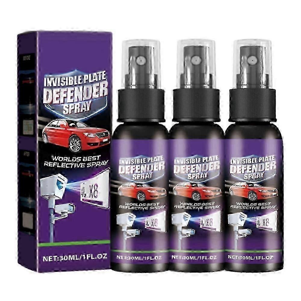 3 יחידות Invisible Defender ספריי רכב מעיל שקוף לאורך זמן יעיל בלתי נראה ספריי רישיון 30 מ"ל