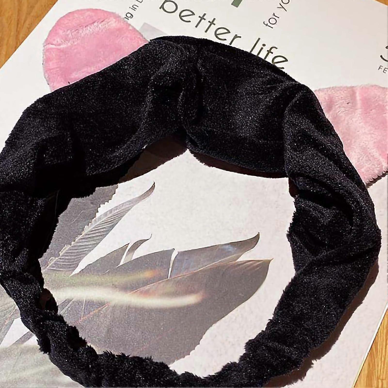 Makeup Headband Skin Friendly Soft Elastic Band For Face Wash Skincare Headband Thin Cat Ears Black 1 Count Pack