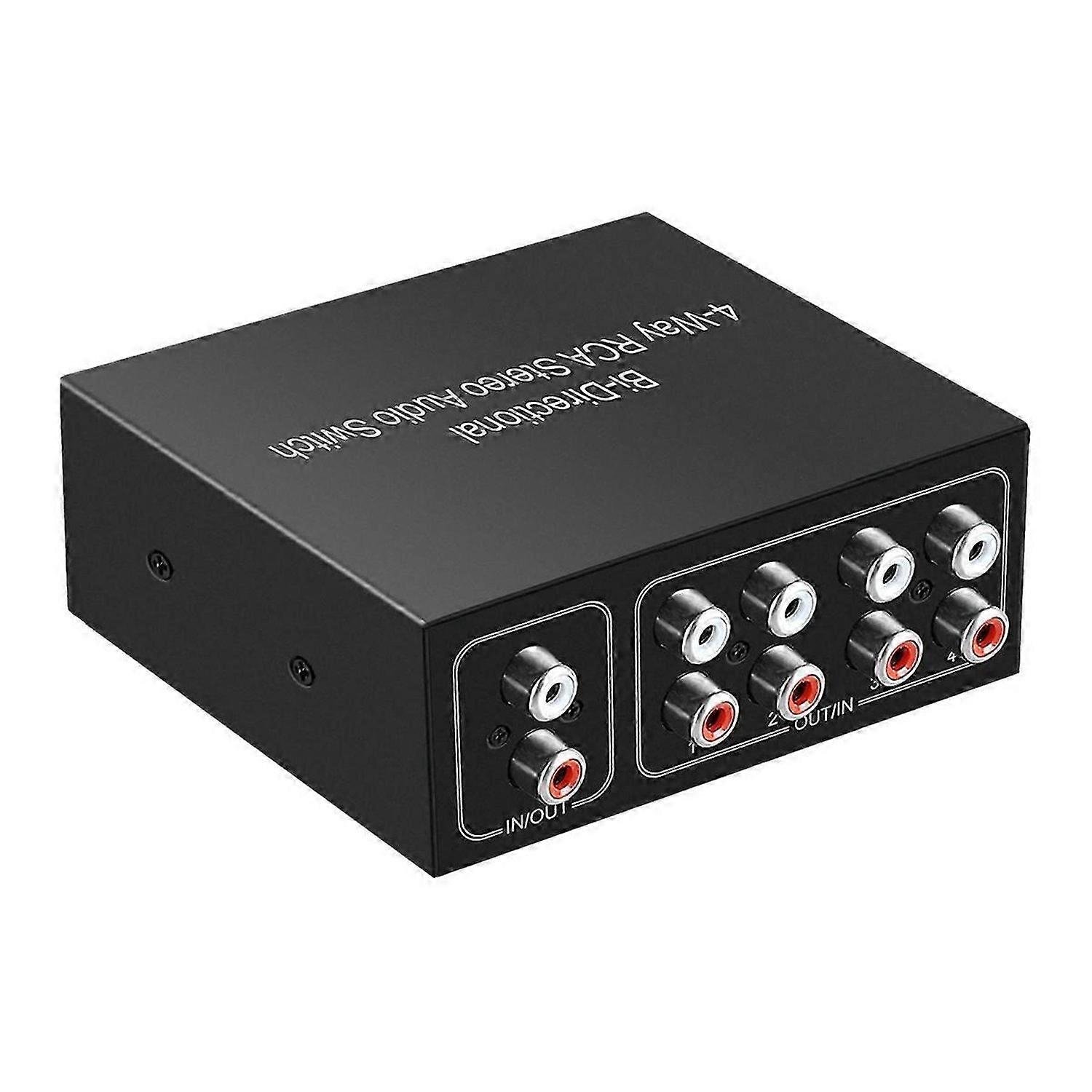 4 Ports Bi-Directional R L Audio Switcher Box Audio Rotary Switch