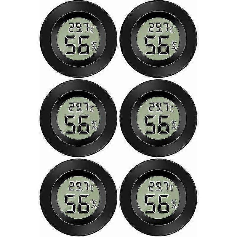 2025 Mini Digital LCD Thermometer Hygrometer (6-Pack Type B) for Office Kitchen and More