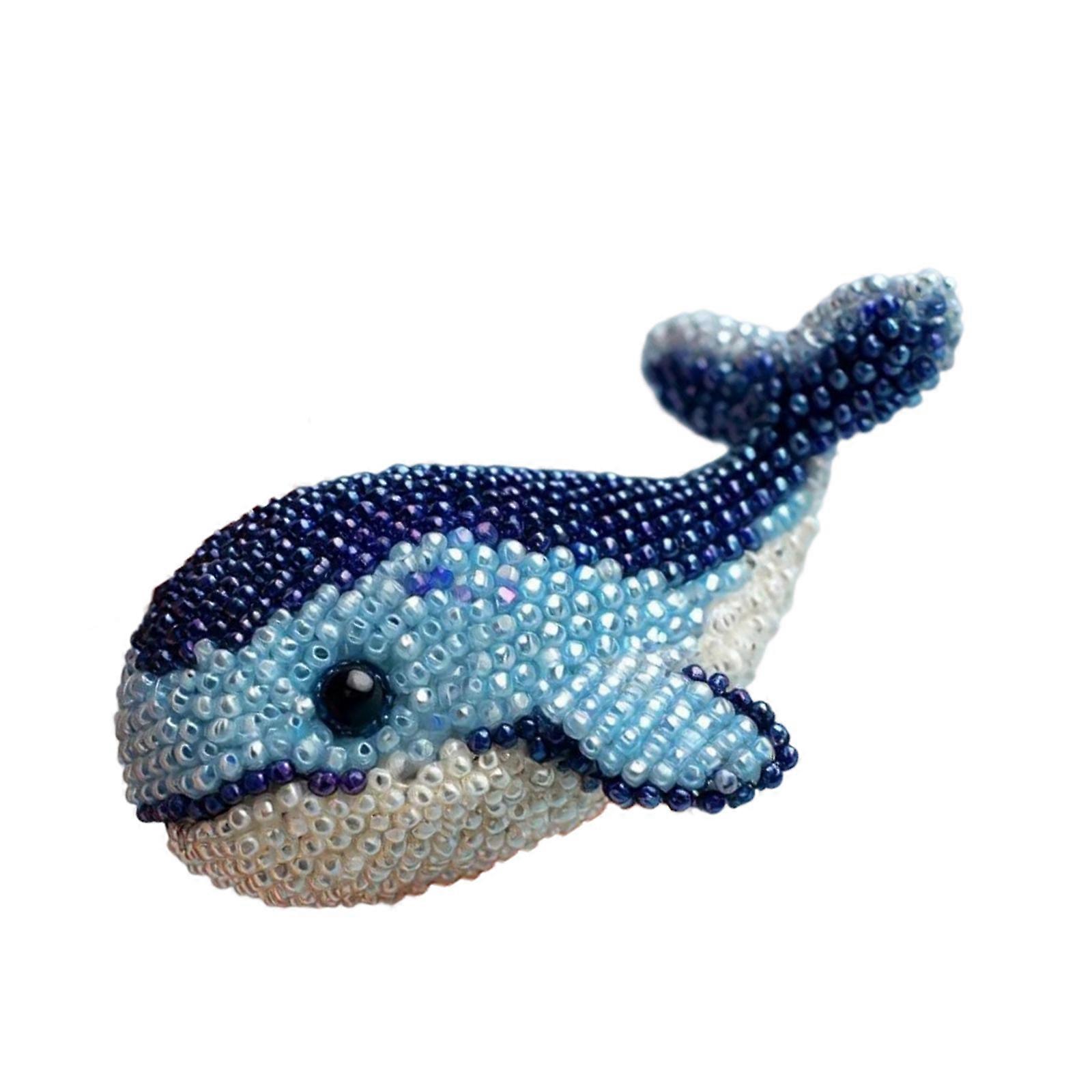 Sea Animal Themed Beads Embroidery Set With Multicolored Beads and Instruction For Beginner Adult Handmade Craft Project Multicolor