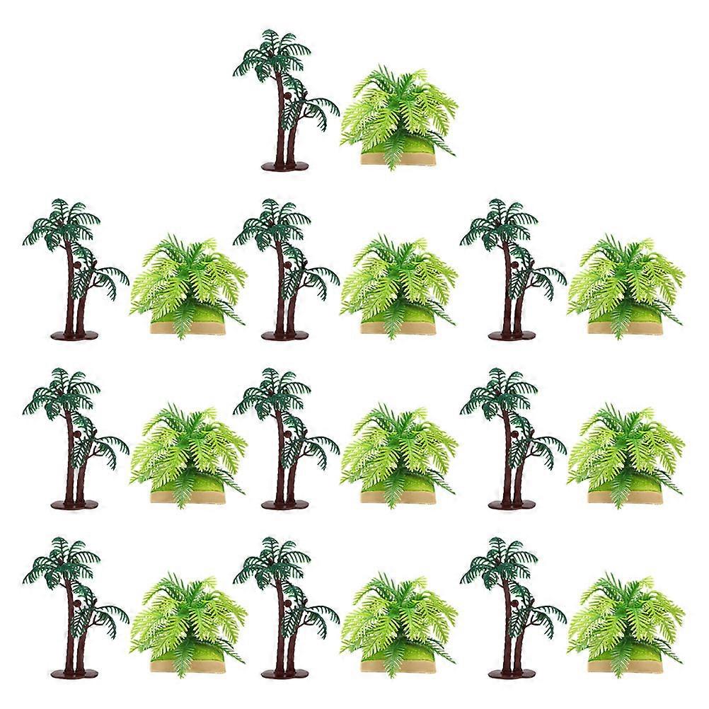 Artificial Coconut Palm Tree Plastic Model for Decor 80Pcs Mini Palm Trees