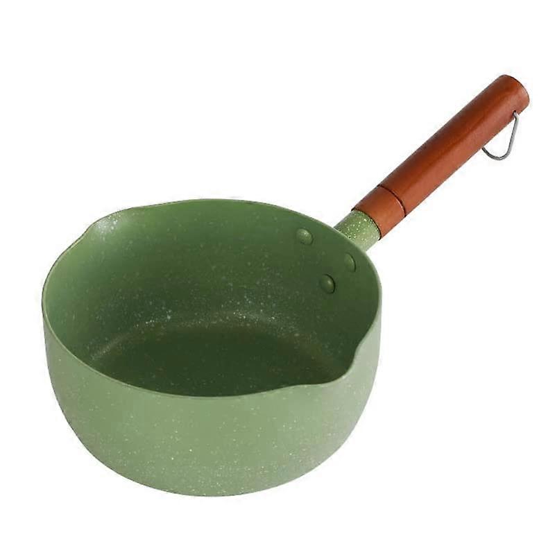 Milk Pan Nonstick Coating Saucepan With Lid Double Pour Spouts 20 Cm Diameter Green Oven Safe For All Stoves