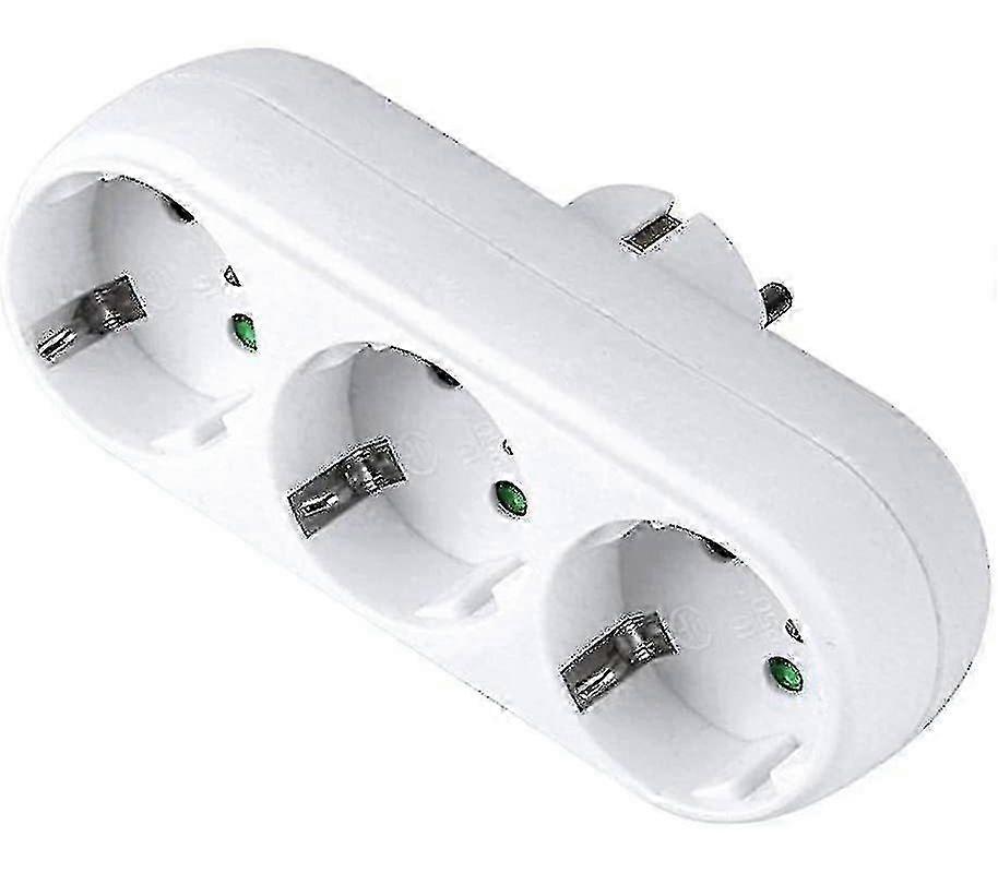 3-Way Socket Adapter, 16A/250V Multiple Plug Wall or Table Socket with 3 Outlets