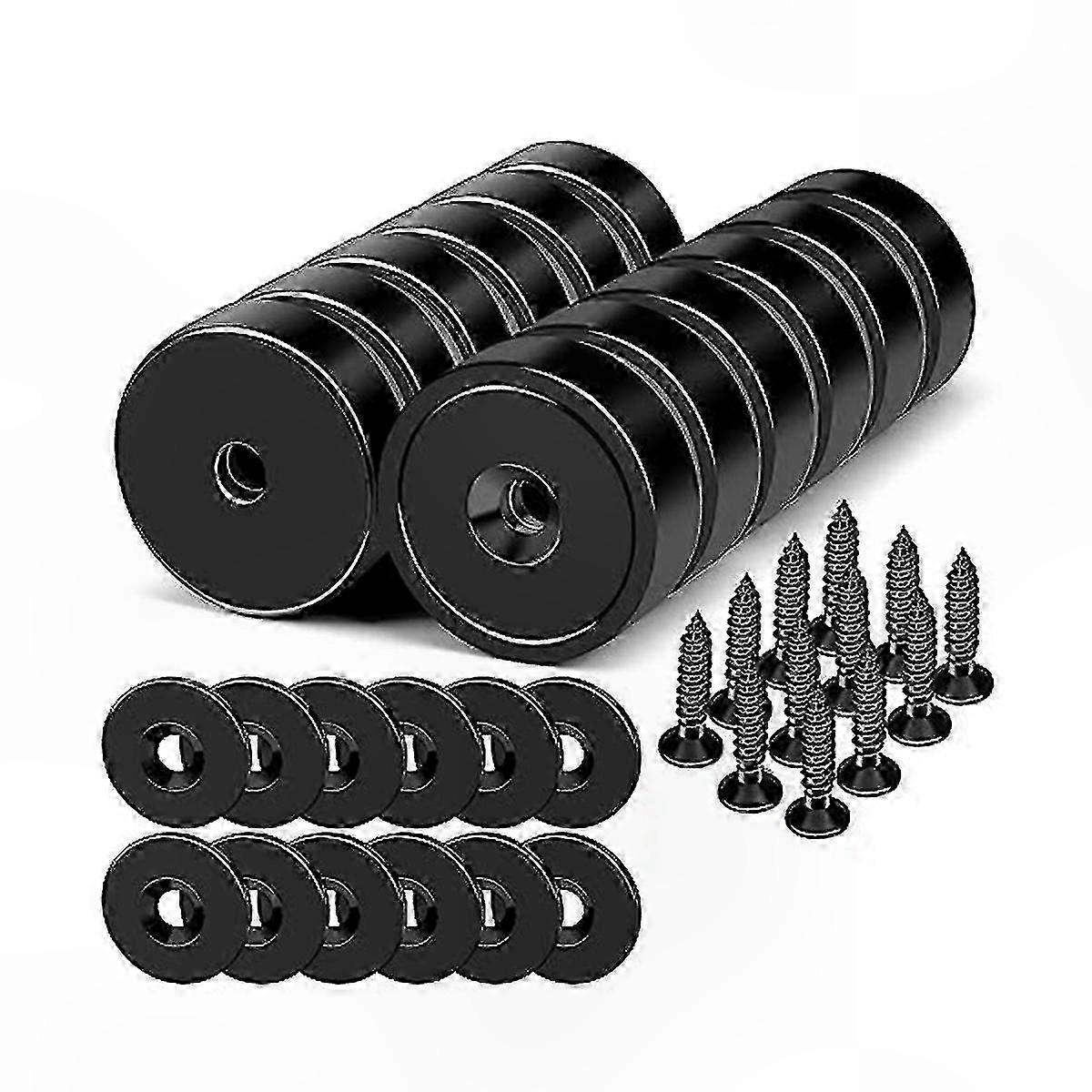 12 Countersunk Hole Magnets, 40lbs Strength for DIY Crafts & Projects