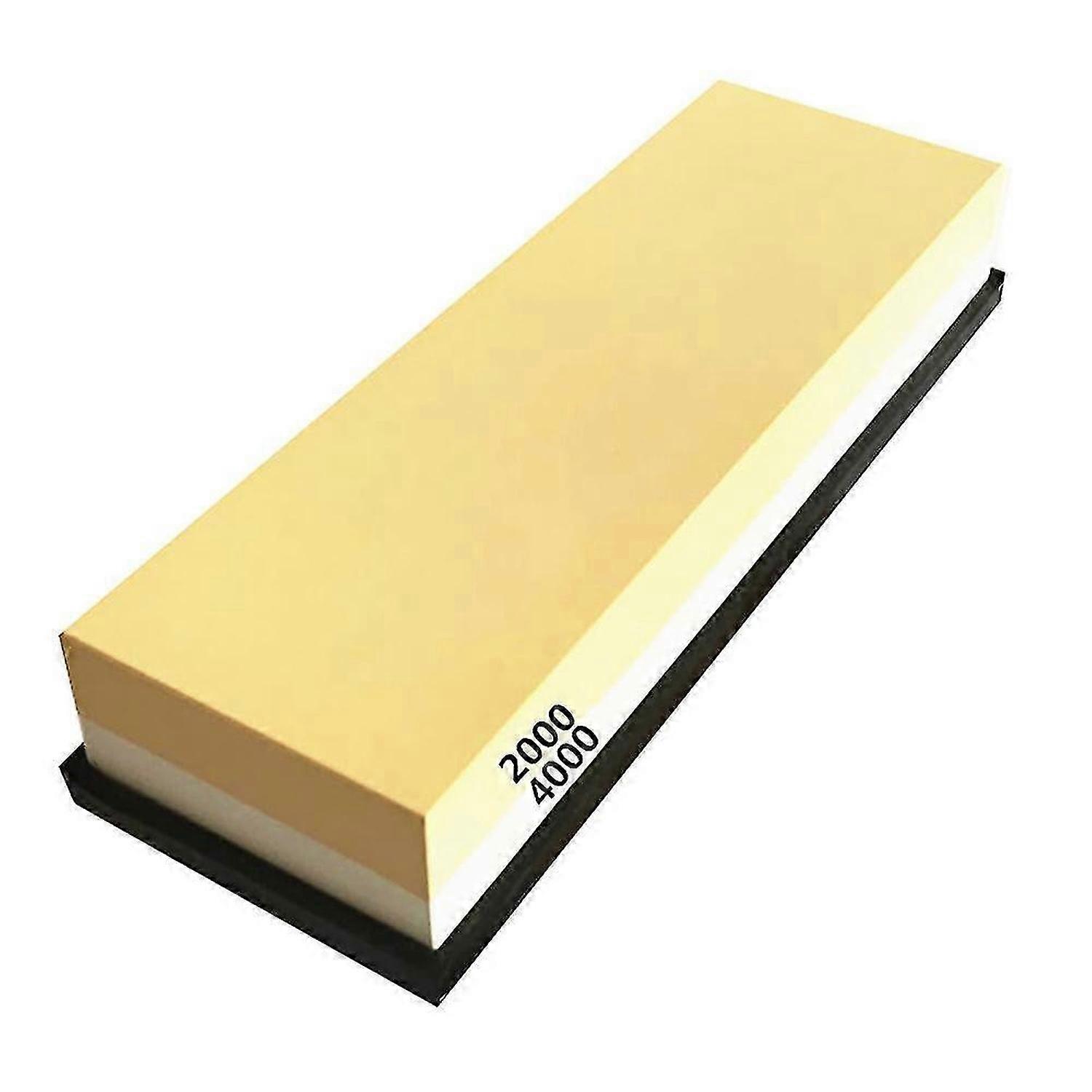 Sharpening Stone with Non Slip Silicone Base Dual Grit 2000/4000 Waterstone Whetstone Knife Sharpene