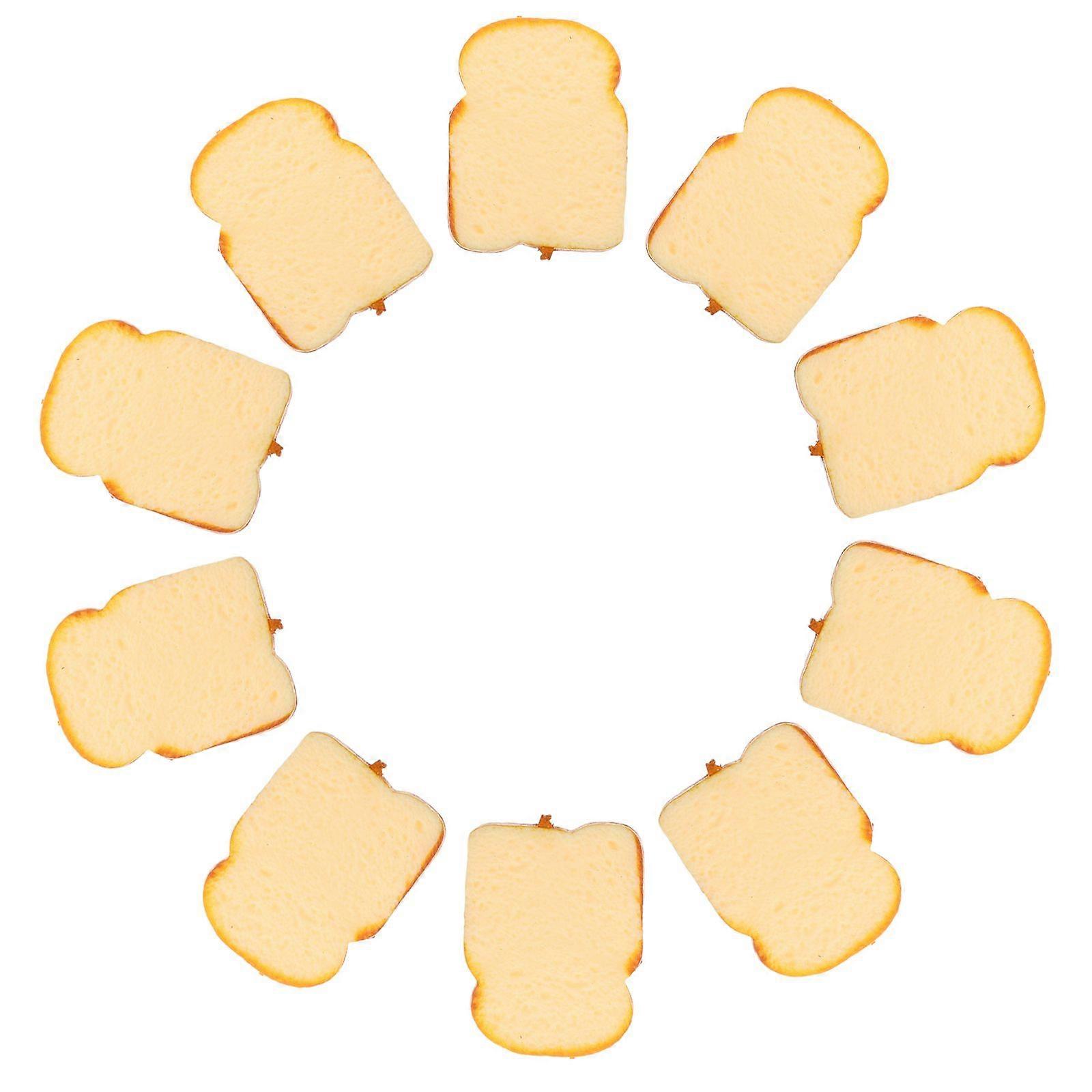 10pcs Artificial Bread Fake Toast Slice Simulation Bread Food Model For Kitchen Party Decorations And Bakery Props Display
