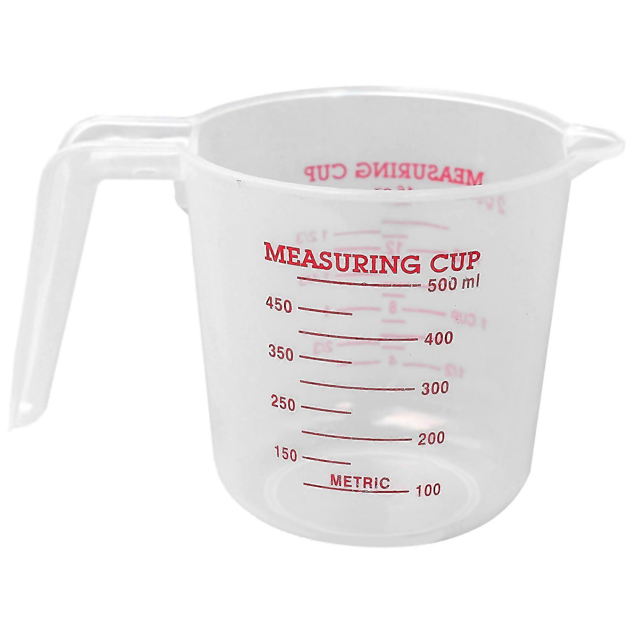 For 500ml Home Lab Measuring Jug Pitcher Plastic Handle Pour Spout Container