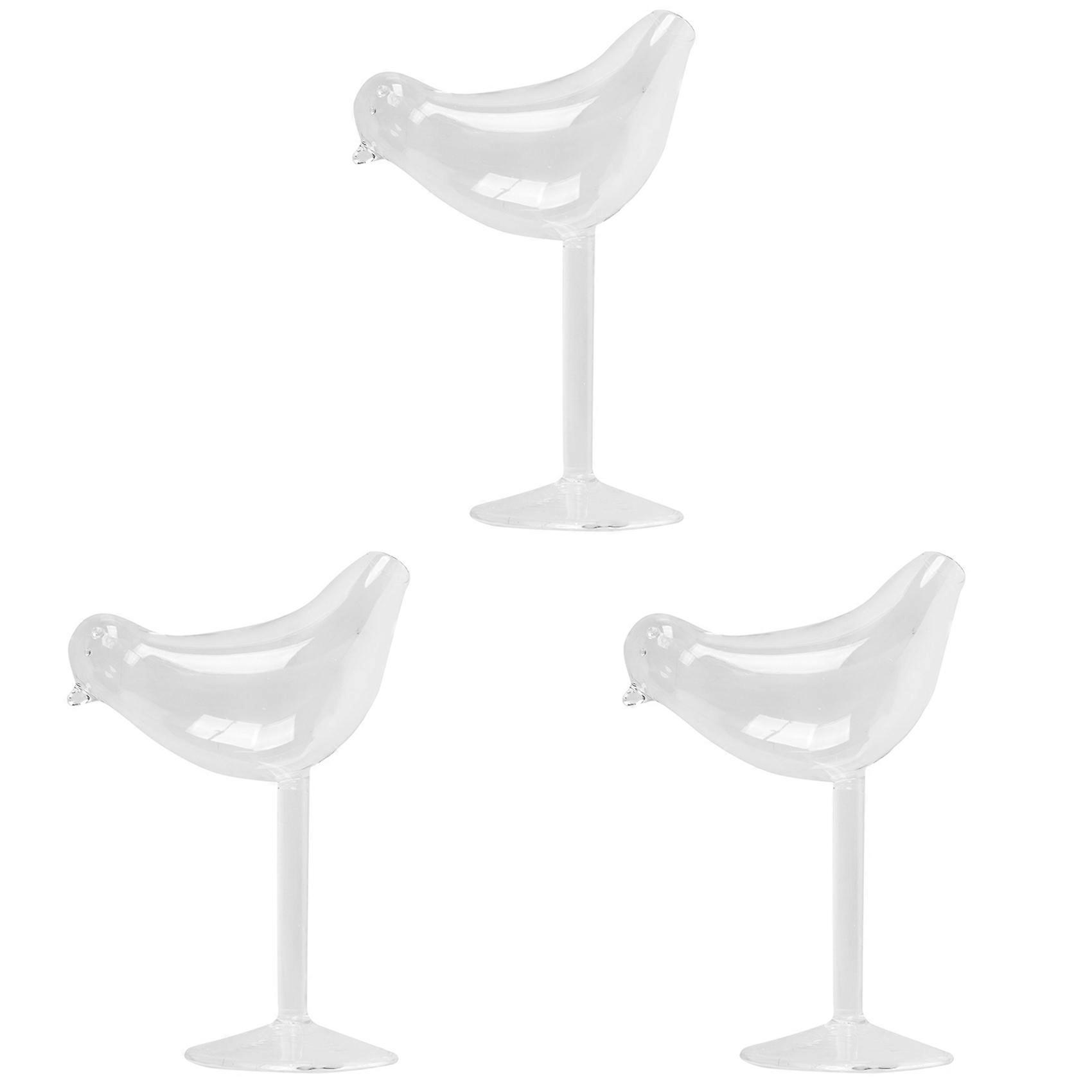 3X,150Ml Bird Shape Cocktail Goblet Glass Personality Molecular Smoked Modelling Glass Fantasy Wine