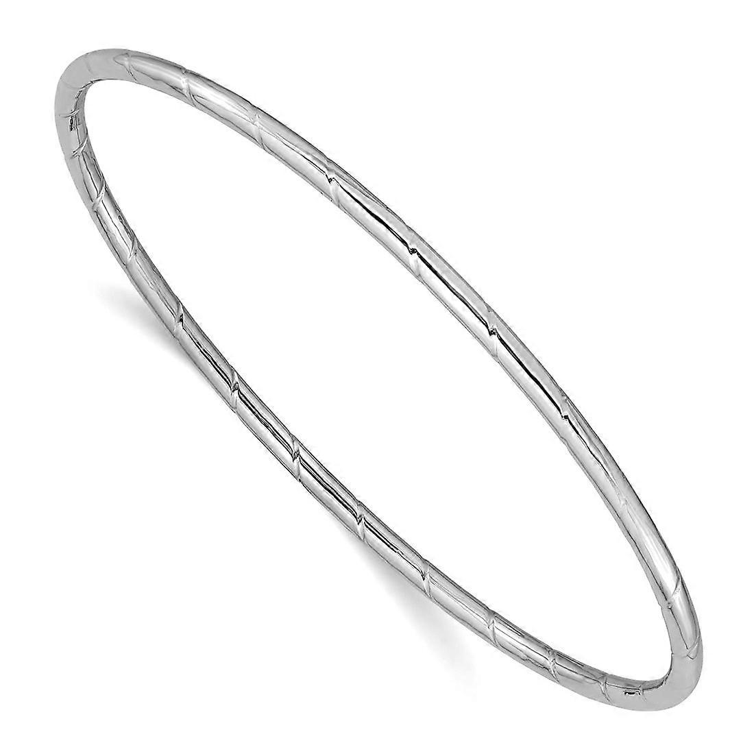 14k Solid Yellow Gold Grooved Slip on Bangle Bracelet Βραχιόλι Μανσέτα-Βραχιόλι για Γυναίκες