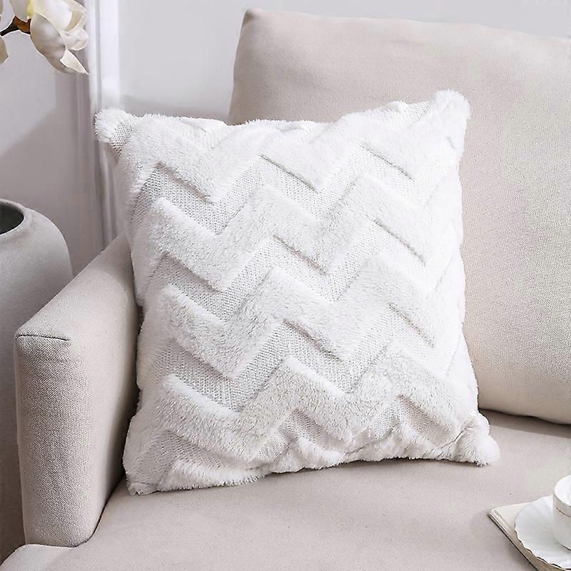 Double-Sided Plush Pillow Home Sofa Cushion Pillowcase, Size: 45x45cm Without Core