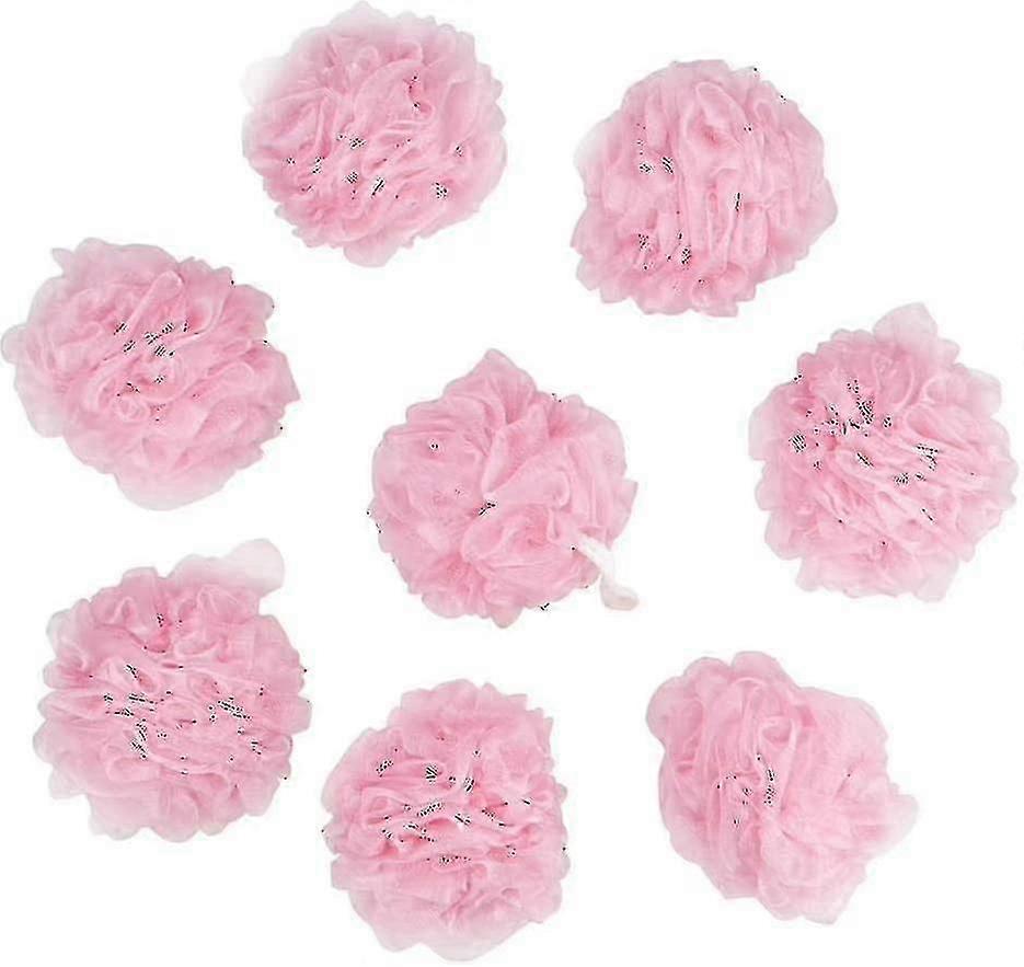 Bath Shower Sponges, Pink, 8 Packs