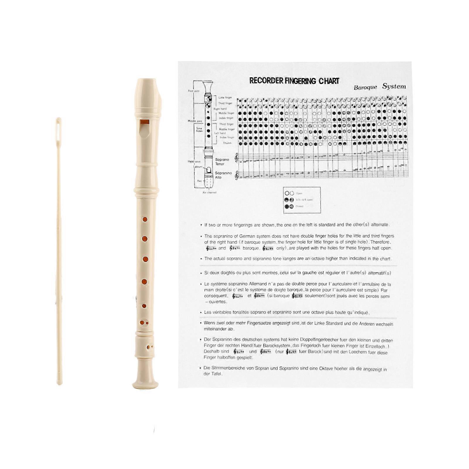 Flûte à bec soprano légère et portable à 8 trous, clarinette ABS, pour étudiants et enfants, blanche