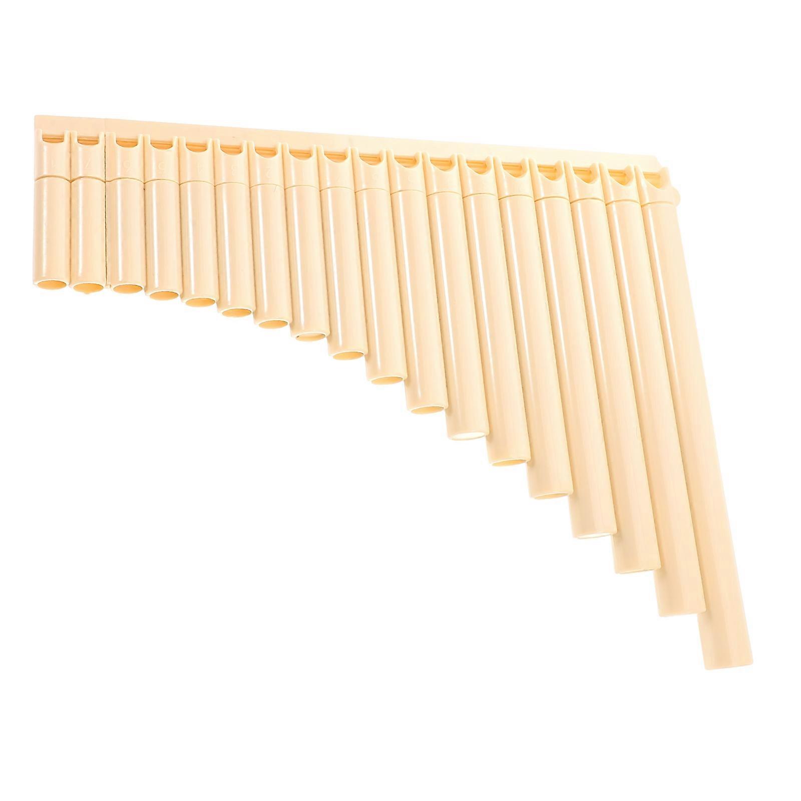 Traditional Pan Flute Instrument for Beginners 18-Pipe ABS Plastic 2Pcs Set