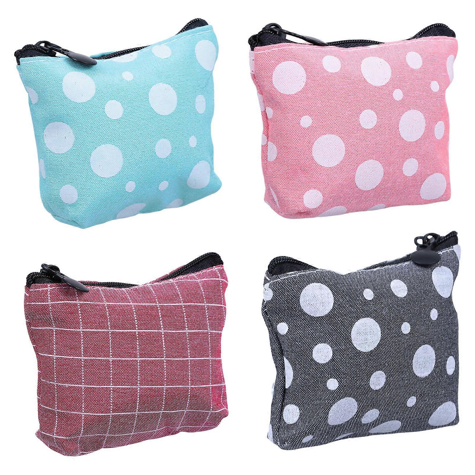 Small Purse Mini Coin Bag for Storage 4Pcs Portable Zipper Pouch