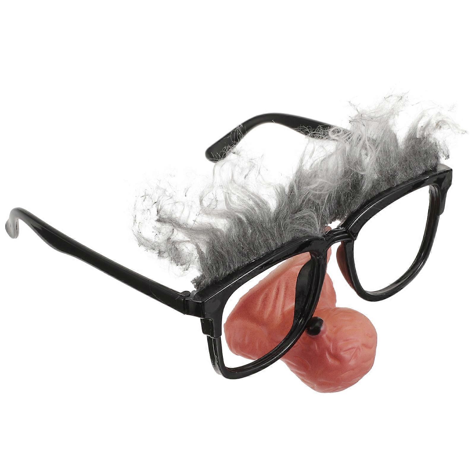 Funny Clown Nose Prop Glasses for Stage Use 2Pcs Black Nose Accessory