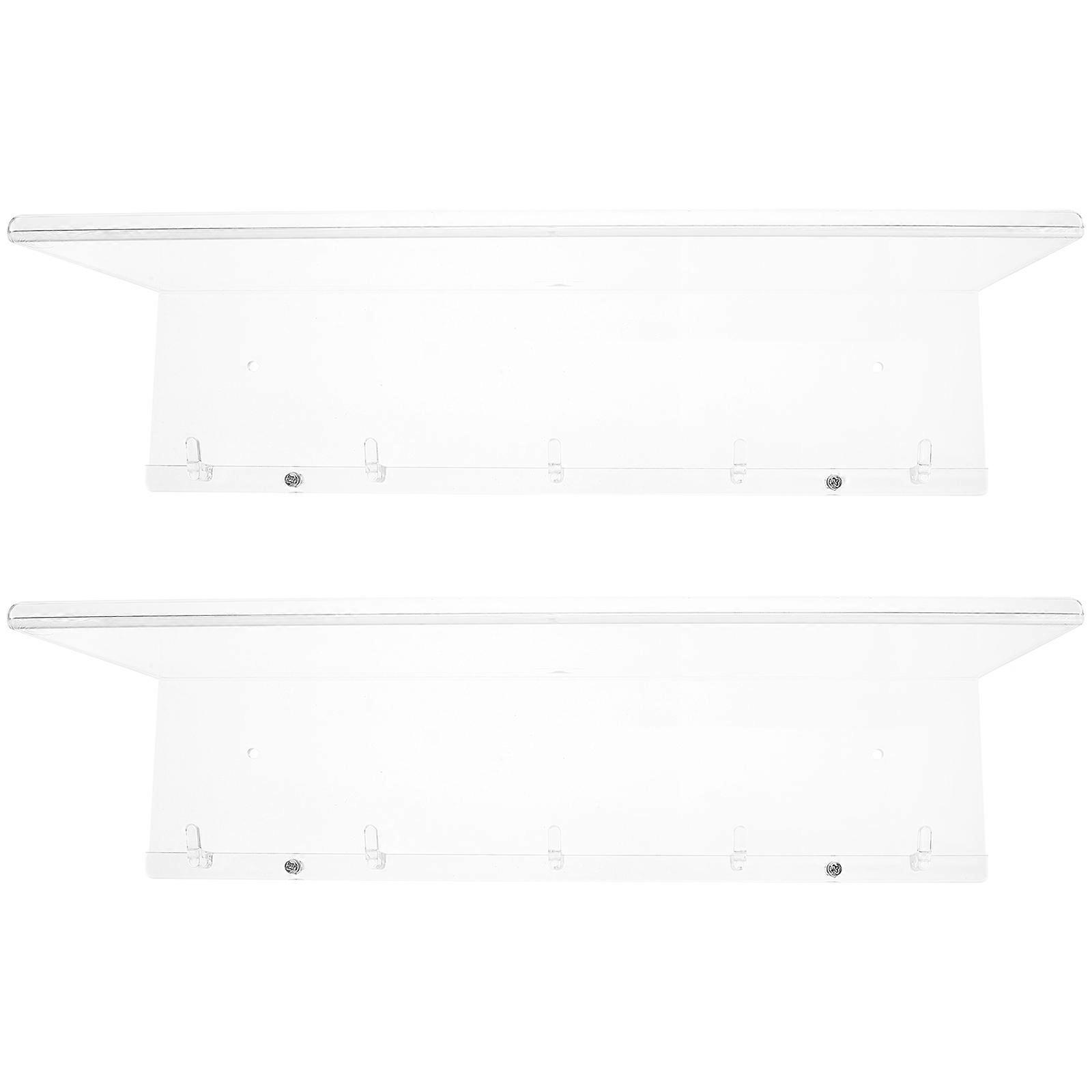 Bathroom Floating Shelf Narrow Wall Shelves For Bathroom Storage Expansion Modern Rectangular Acrylic 2Pcs
