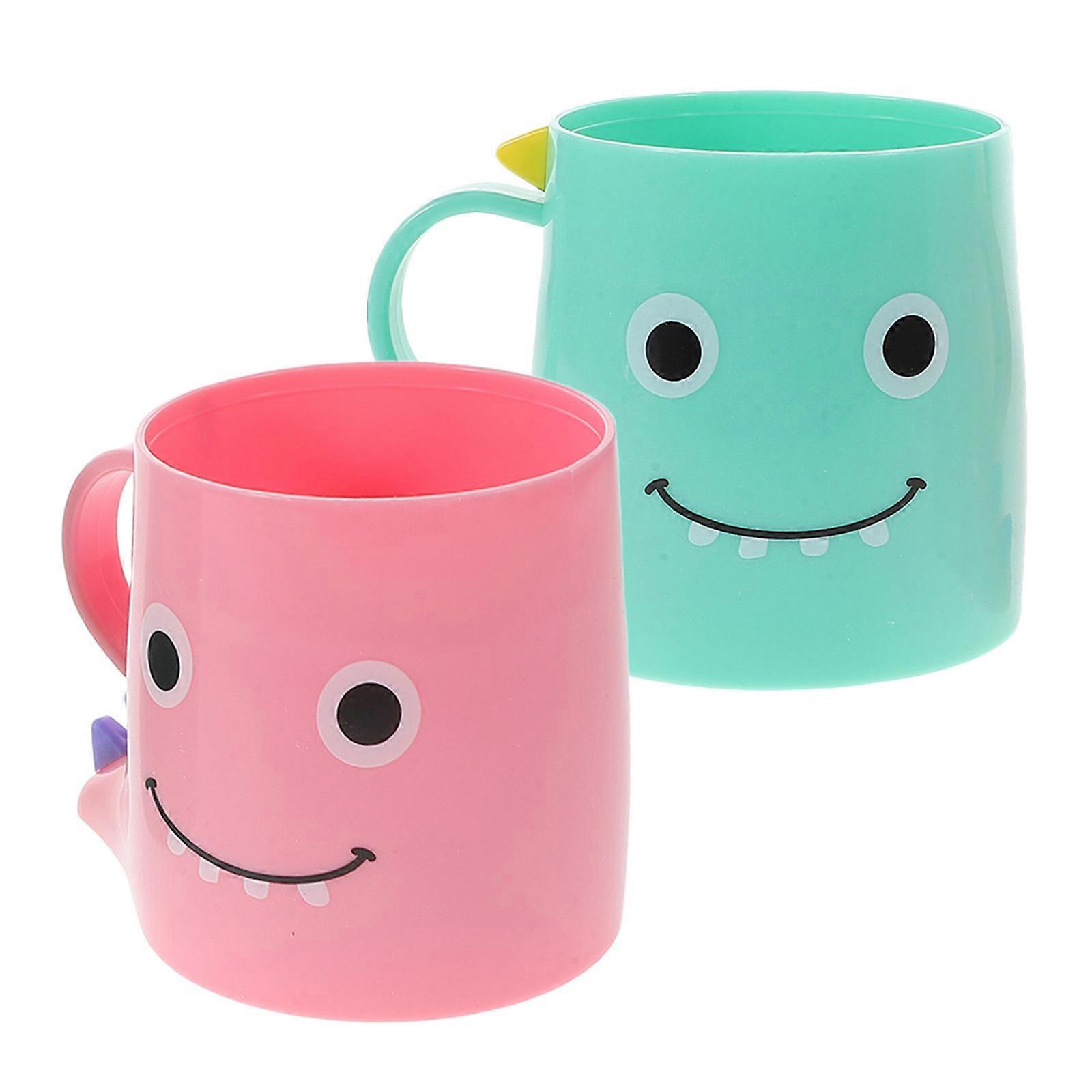 Dinosaur Design Toothbrush Cup for Children with Thickened Plastic 2Pcs