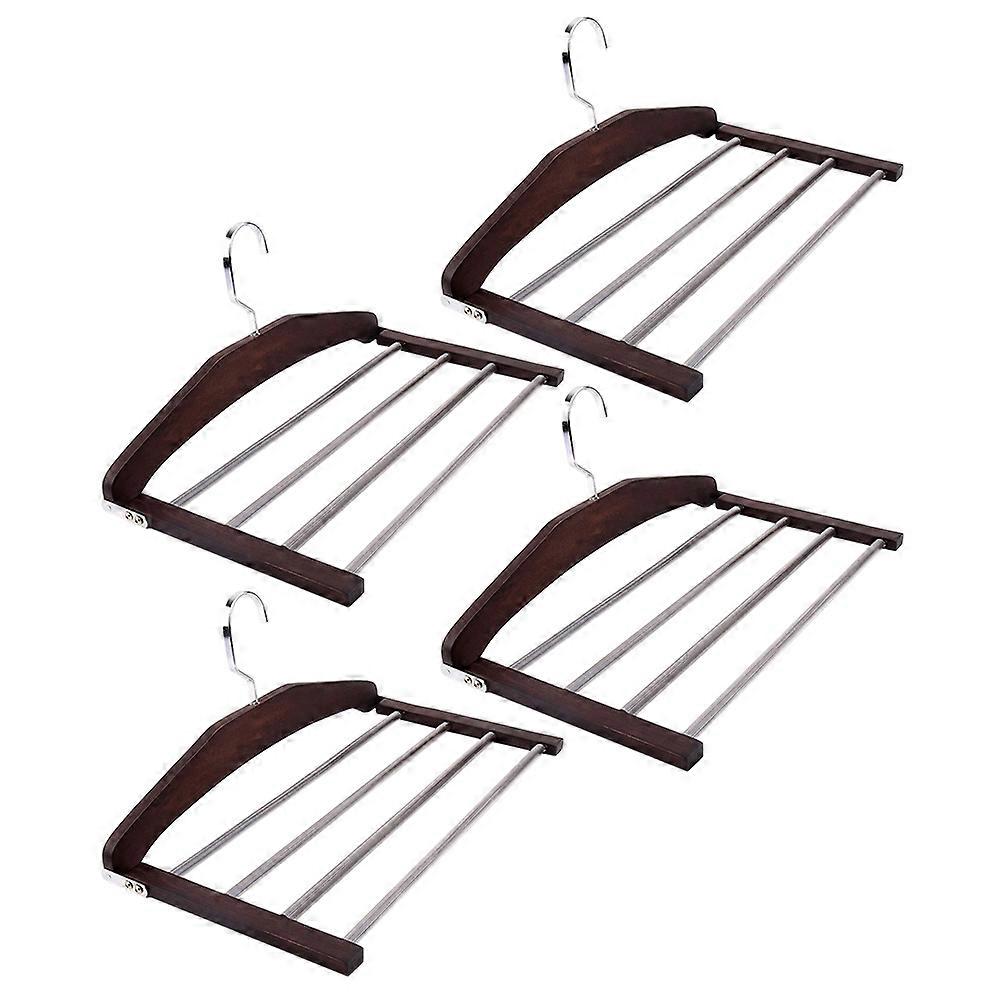 Multi-Layer Drying Hanger Wooden Pants Hanger for Storage 8Pcs