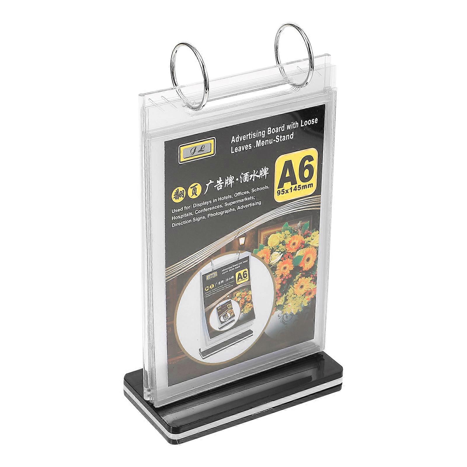 Menu Display Stand PVC Holder for 8Pcs Tabletop Card Organizers