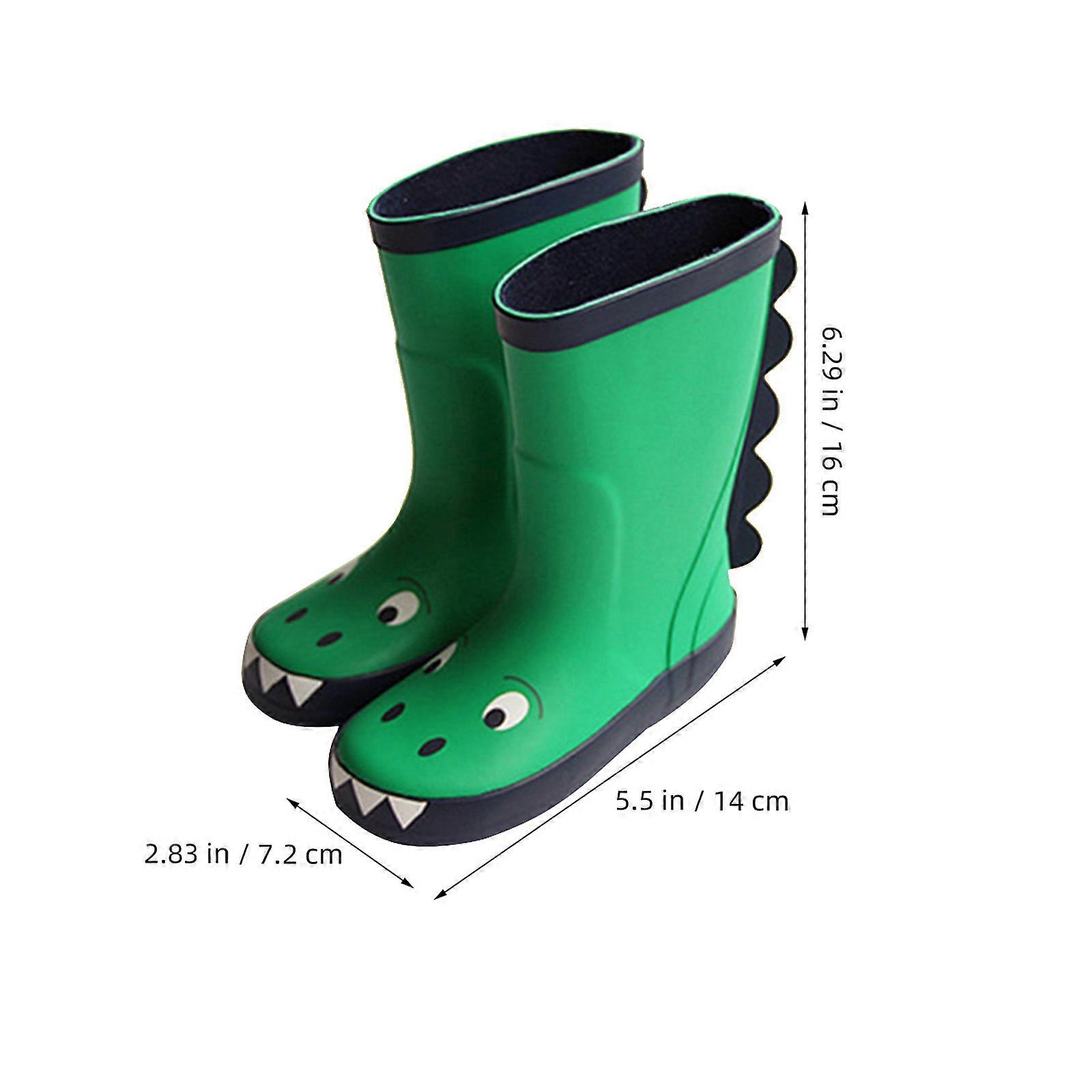 Rain Boot for Kids Dinosaur Pattern Cartoon Design 1Pair Green