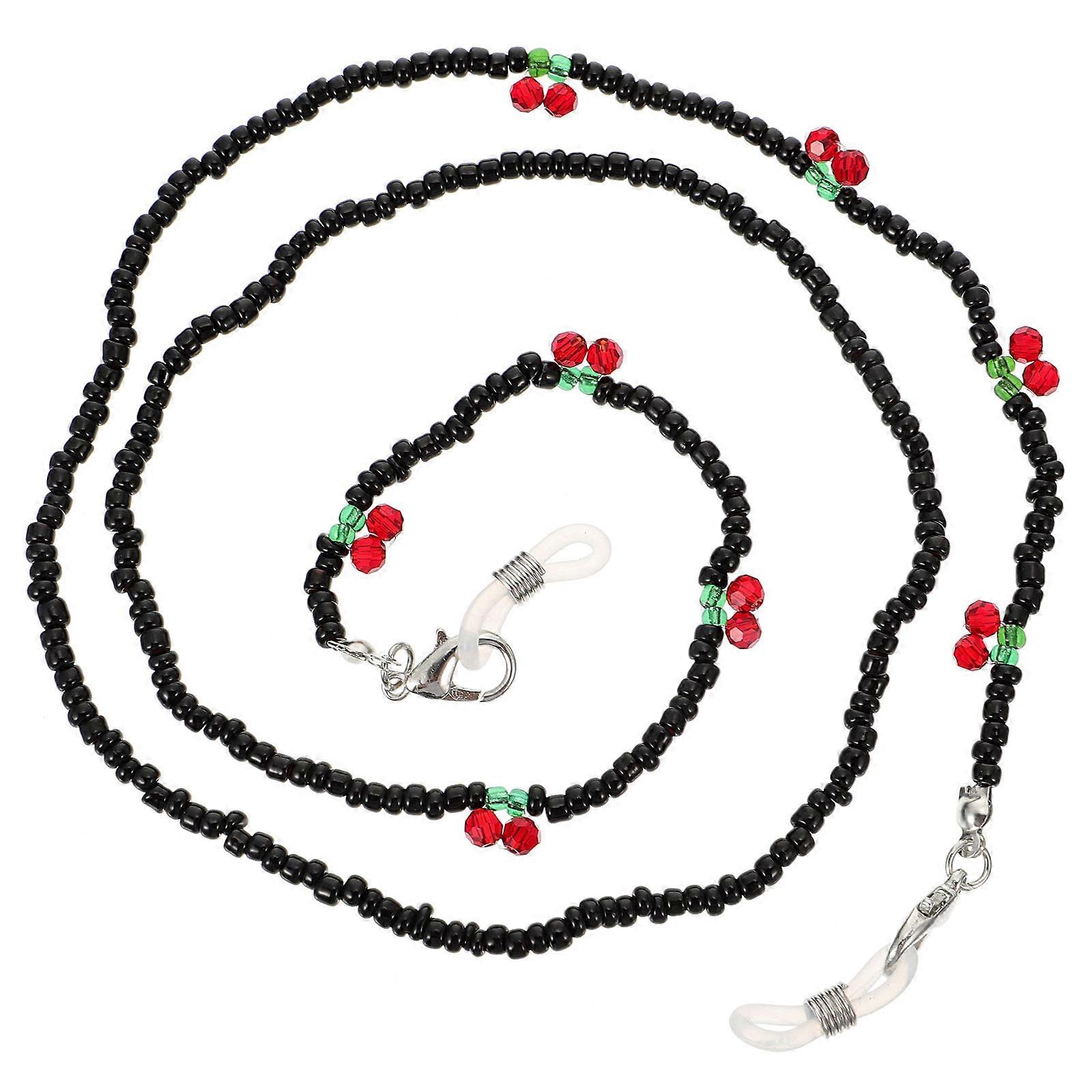 Eyeglasses Chain Decorative Cherry Bead Glasses Hanging Chain 2Pcs