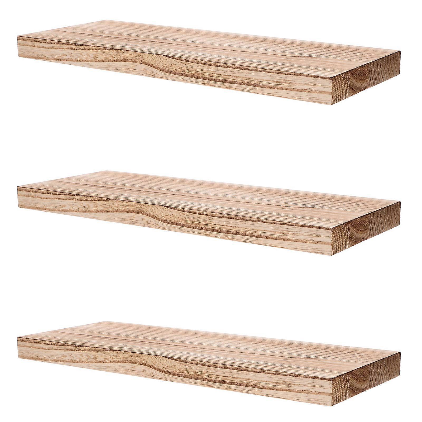 Floating Wood Shelves Wall Shelf for Storage Use 6Pcs Stylish Wooden Design