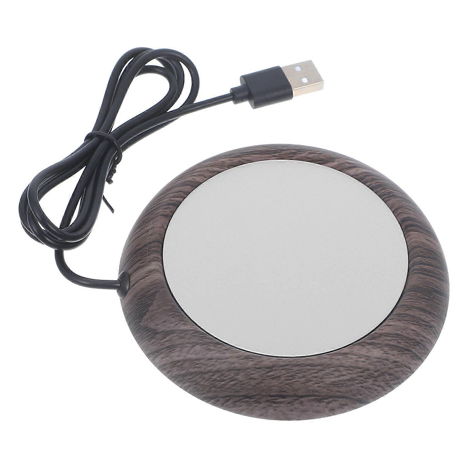 Brown USB Cup Warmer for Desk Electric Mug Heating Coaster 5Pcs